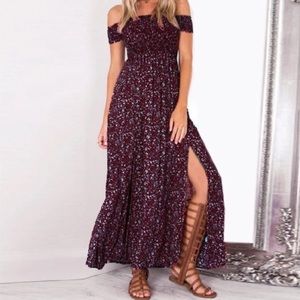 Off the shoulder maxi dress